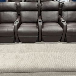 Brown Home Theater Seats  Row Of 4