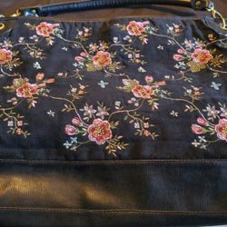 AMERICANA WOMEN'S TOTE BAG FLORAL TAPESTRY