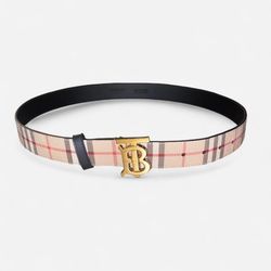 Burberry TB Monogram Check Reversible Belt