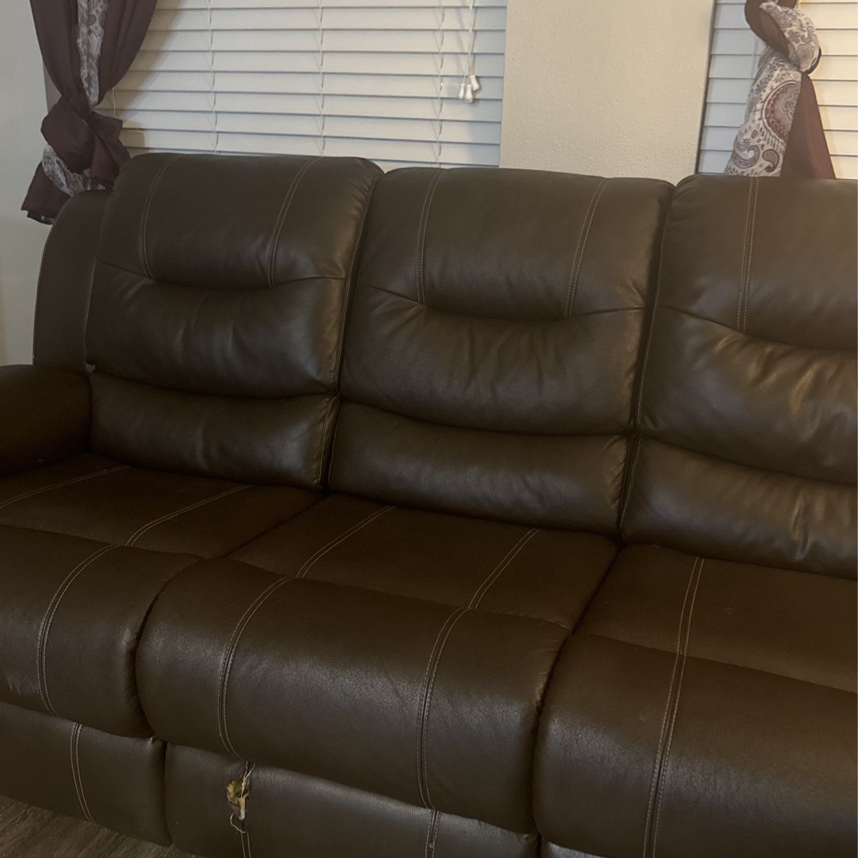 Three Piece Leather Couch Set Love Seat, And Matching Chair