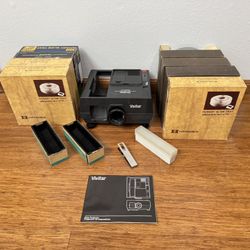 Vintage Vivitar Auto Focus Slide Projector with Remote, Manual and 9 Carousel Slide Trays