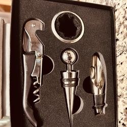 Four Piece Wine Accessory Set