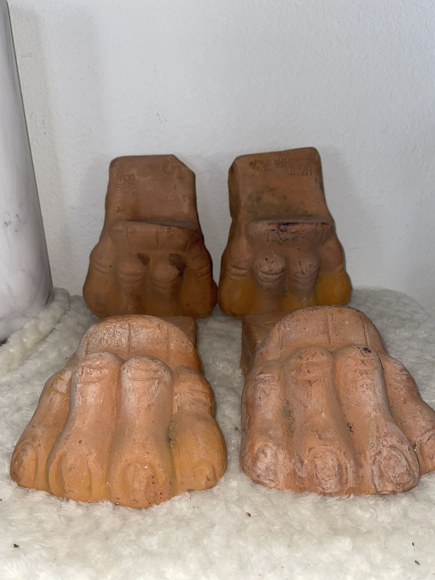 4 Lion Paw Clay Plant Riser Pot Feet Flower Pots Terracotta Replacement
