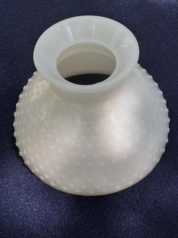 8" Hobnail Milk Glass Oil/Kerosene Lamp Top