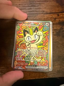 Meowth EX Pokémon Card 121/088 Full Art Holo