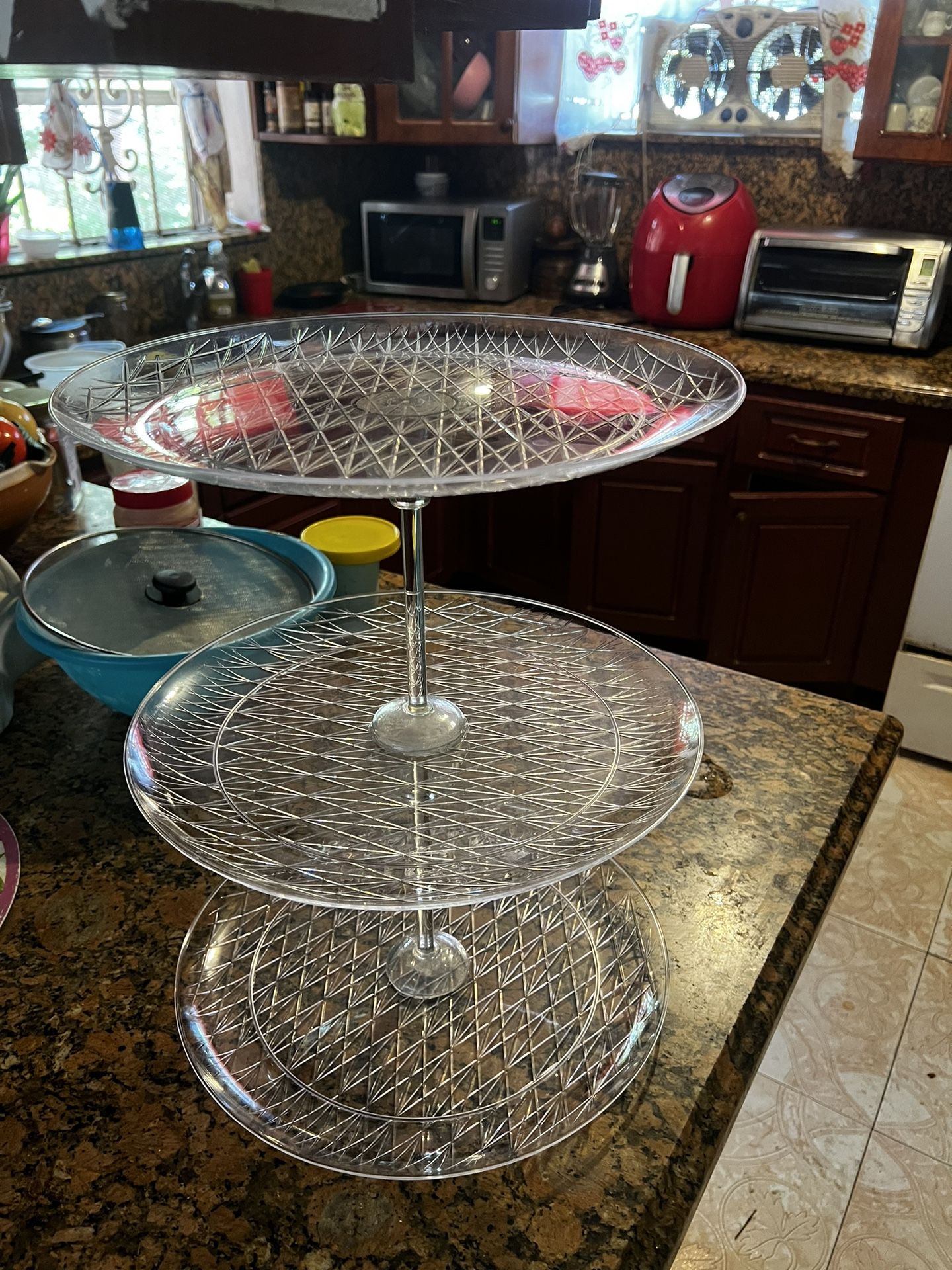 3 Tier Clear Party Decor For Food /snacks