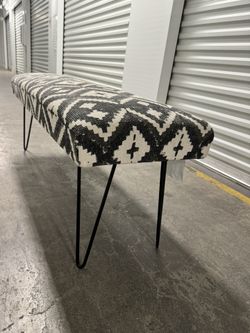 Upholstered Bench Hairpin Legs Made In India