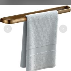 Antique Bathroom 23.6 Inch Bath Towel Holder Rack, Wall Mounted Bathroom Accessory Towel Rod Hanger Retro Brass 60cm