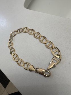 10k Solid Gold Mariner Link Bracelet 8. 5 Inches