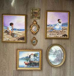 PRICED INDIVIDUALLY Vintage picture frames wall decor oil paintings & more