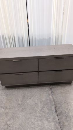 Lacouer Craft Hospitality - Minimalist Grey Wood TV Stand with Recessed Handles