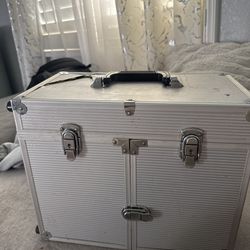 Professional Makeup Train Case Organizer with Brush Holders