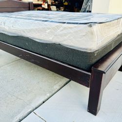 Twin Bed Frame With box Spring & Mattress 