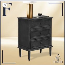 Finch Webster 3 Drawer Storage Cabinet Dark Gray