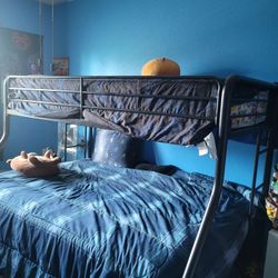 Twin Over Full Bunk Bed- Rory Black Metal 