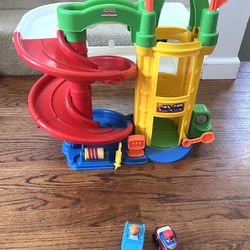 Fisher Price, Little People Track With Elevator. Comes With 2 Cars 