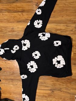 Denim Tear Hoodie, Black/White, Large