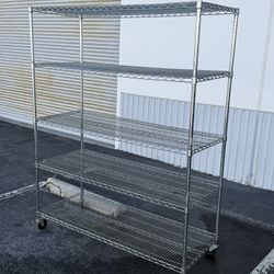 Used Storage Shelves Rack With Wheels