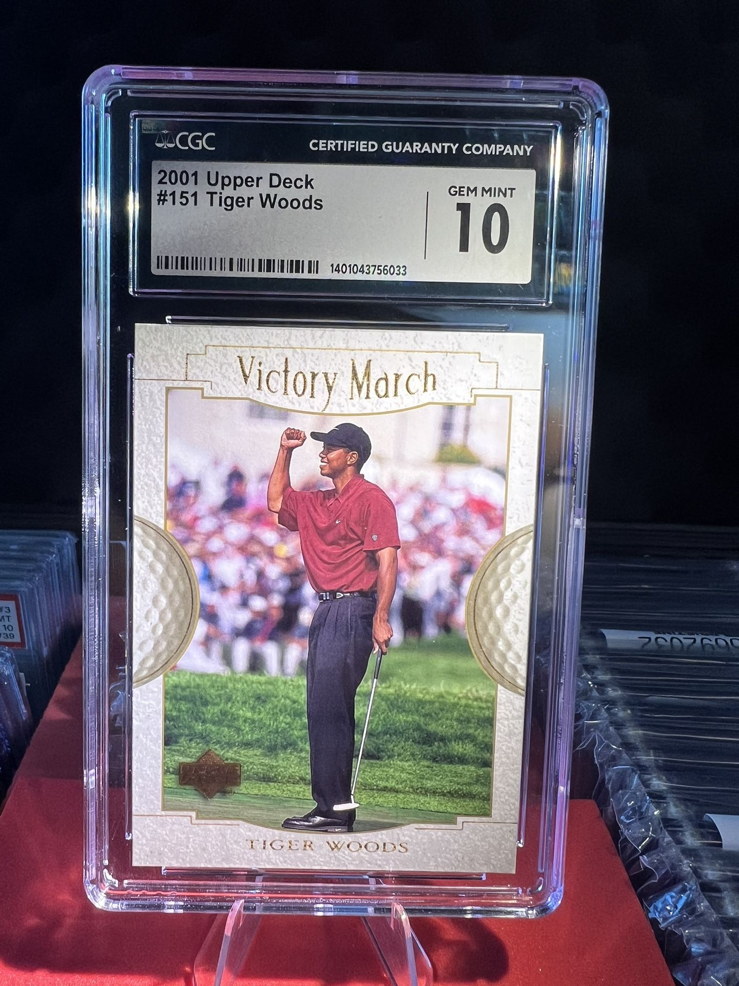 2001 UD Tiger Woods #151 Victory March Rookie CGC 10 GRADED CARD