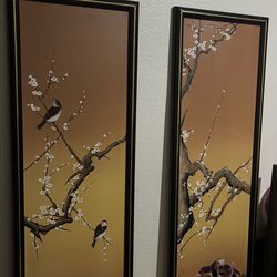 Elegant Asian-Inspired Framed Wall Art (Set of 2)