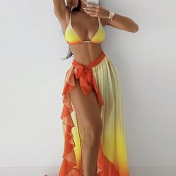 Swimsuit Bikini Skirt Set Size L