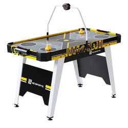 MD Sports Air Hockey Game Table, Overhead Electronic Scorer, Black/Yellow, 54" x 27" x 32"