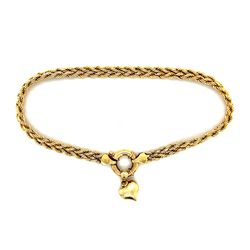 14k Gold With Heart Charm/Pendant Rope Bracelet