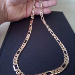 Gold 18k Plated Figaro Necklace Chain 