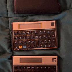Vintage Hp 12c Calculator Lot Of 2. Tested: New Batteries, Working