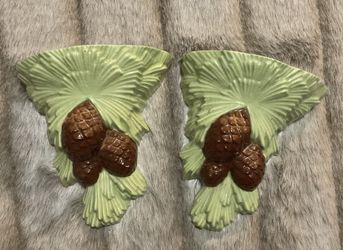 Vintage Ceramic Pinecone Wall Pockets