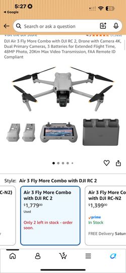 DJI Air 3 Fly More Combo with DJI RC 2