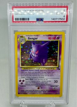 1999 Pokemon Fossil GENGAR — PSA 6