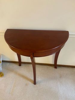 Side table, half moon shape, cherry finish