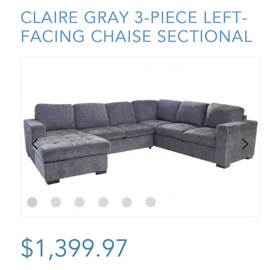 Claire full pull out deals tux chaise sectional