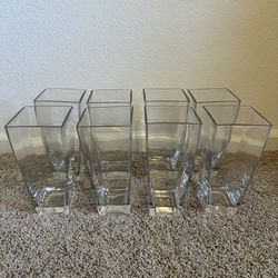 Clear Tapered Vase (9”x4”x4”)