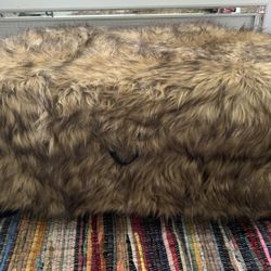 Brand New Oversized Large Faux Mink Fur Ottoman w/ Storage  Bench Bedroom Living Room Decor Girls Family Kids Living Room Home Accessory Bed 