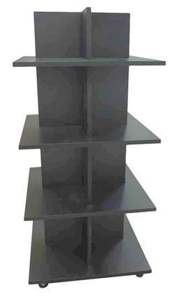 Black 4 Tier Shelf Display on Casters