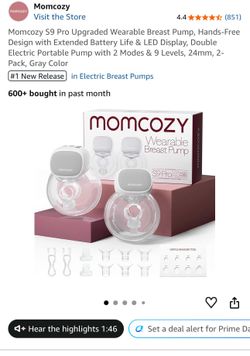 Momcozy S9 Pro Upgraded Wearable Breast Pump, Hands-Free Design with Extended Battery Life & LED Display, Double Electric Portable Pump with 2 Modes &