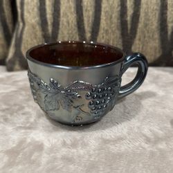 Northwood Marked GRAPE & CABLE Amethyst Carnival Glass Coffee Custard PUNCH CUP