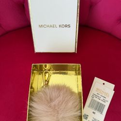 Authentic Michael Kors Pom Fur Key Chain Pendant Ornament 