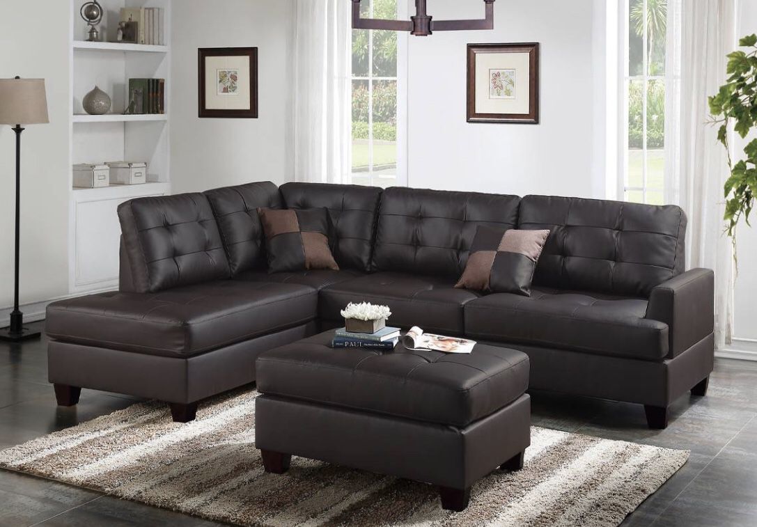 Sectional Sofa With Ottoman Brand New- Available In 2 Colors