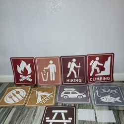 9 Pieces Paper Camping Sign