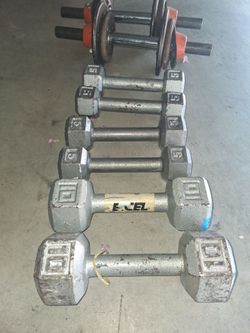 3 Sets Hex Dumbells & 1 Adjustable Set