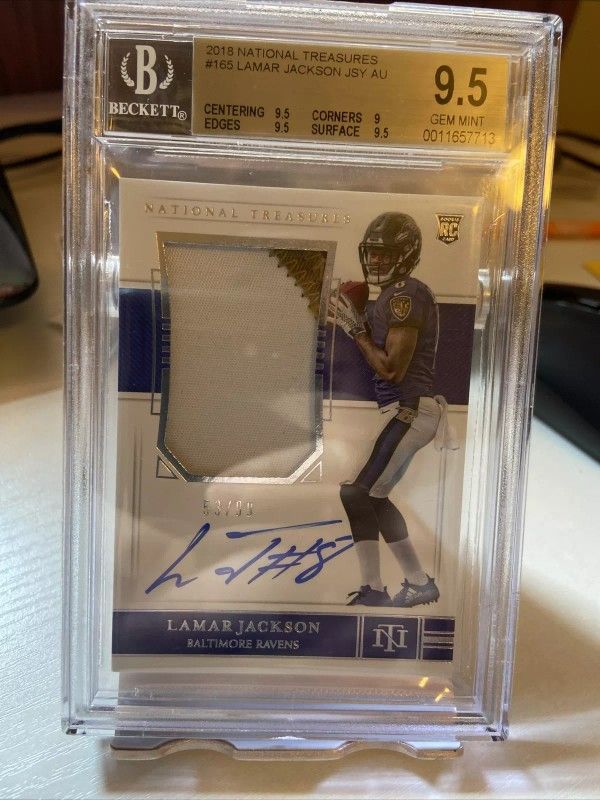 2018 Lamar Jackson National Treasures BGS 9.5 10 Auto RC Signed True RPA /99

