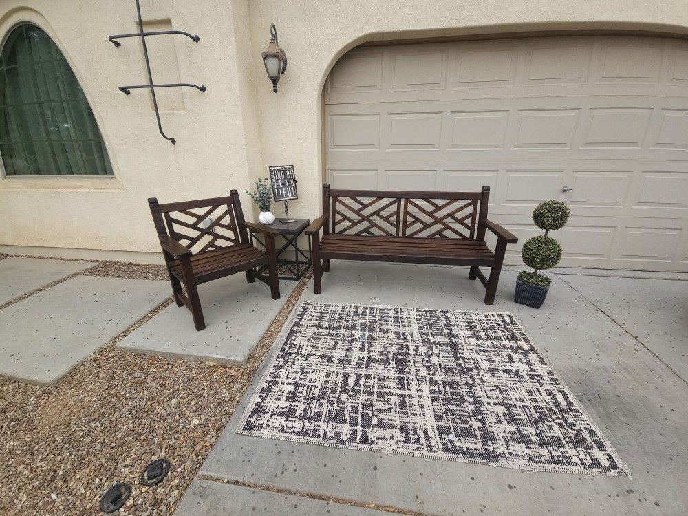 Wooden Bench And Chair