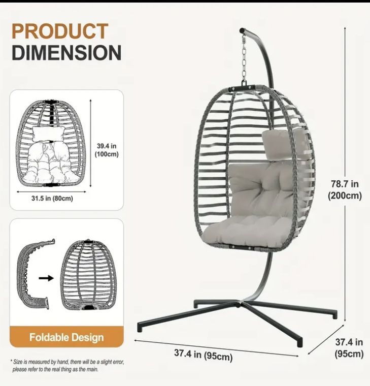 Luxurious Swing Chair With Cushion And Stand Brand New.