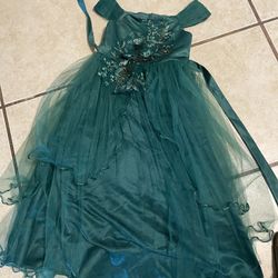 Vestido De Nina Verde Esmeralda