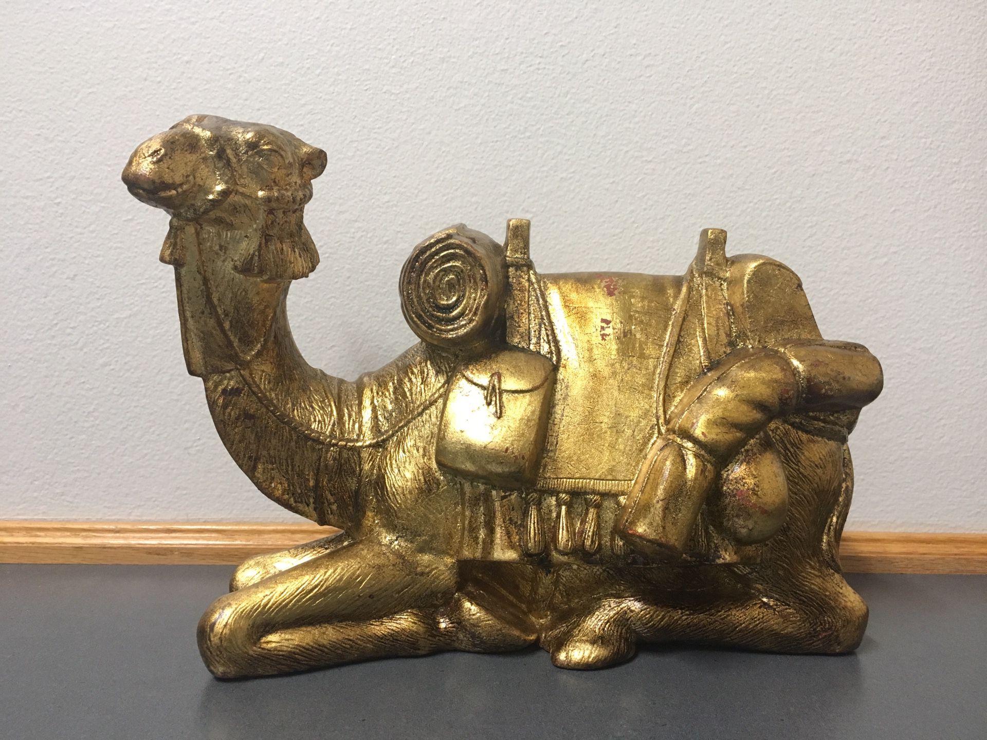Large Gold Decorative Camel Statue
