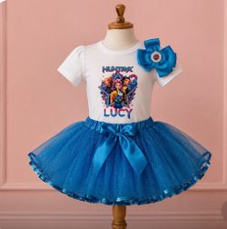 K-pop HUNTRAX 3rd Birthday outfit Tutu, Personalized Shirt and Bun