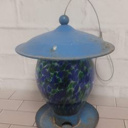 Hanging Metal & Glass Bird Feeder